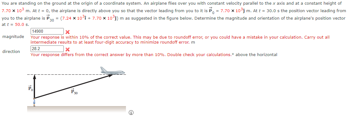 You Are Standing On The Ground At The Origin Of A Coordinate System An Airplane Flies Over You With Constant Velocity P 1