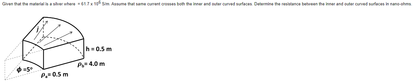 Given That The Material Is A Silver Where 61 7 X 106 S M Assume That Same Current Crosses Both The Inner And Outer Cu 1