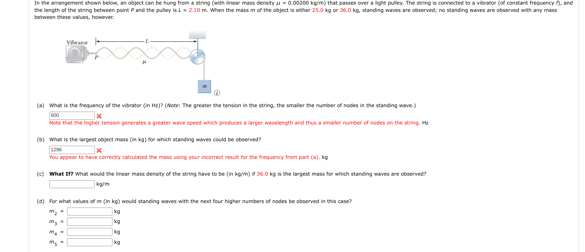 In The Arrangement Shown Below An Object Can Be Hung From A String With Linear Mass Density U 0 00200 Kg M That Pas 1