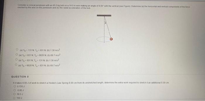 Cender A Conca Pendulum With An 350kg Bob On A 140 M We Making Angle Of 100 With The Verticals Figure Determine Cal Th 1