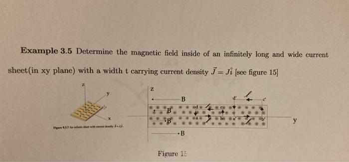 Example 3 5 Determine The Magnetic Field Inside Of An Infinitely Long And Wide Current Sheet In Xy Plane With A Width T 1