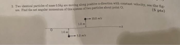 2 Two Identical Particles Of Mass 0 5kg Are Moving Along Po Partie De Celebre Point Constant Velocity See The Lig Thi 1