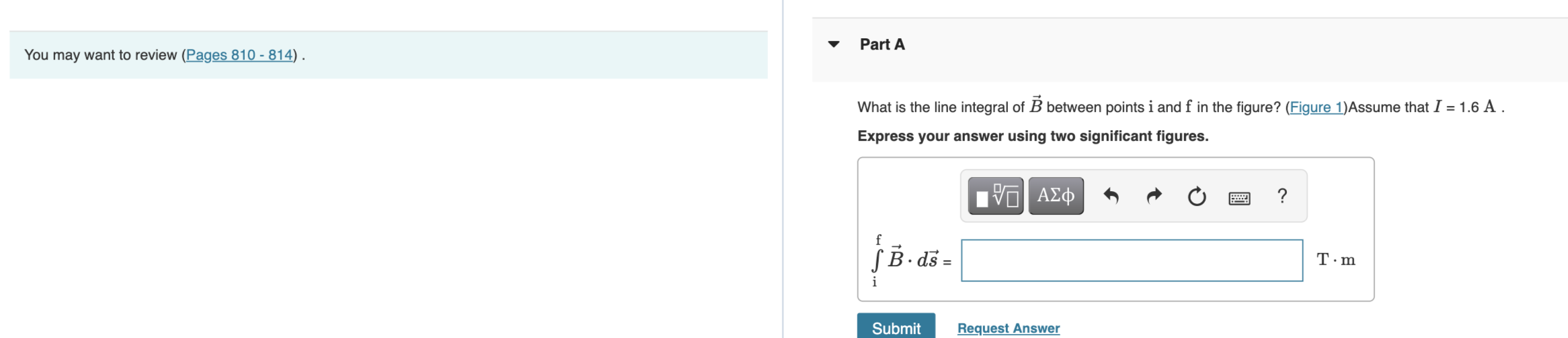 Part A You May Want To Review Pages 810 814 What Is The Line Integral Of B Between Points I And F In The Figure 1
