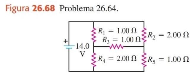 A Find The Current Through The Battery And Through Each Of The Resistors In The Circuit Shown In Figure 26 68 B What 1