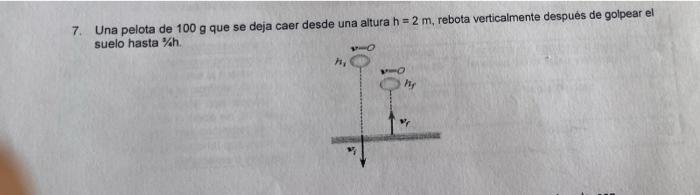 7 Una Pelota De 100 G Que Se Deja Caer Desde Una Altura H 2 M Rebota Verticalmente Despues De Golpear El Suelo Hasta 1