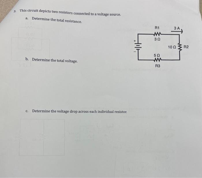 Series Circuits 1 Using The Diagram Find A The Total Resistance In The Circuit Is N 1032 Iov B The Total Current T 2