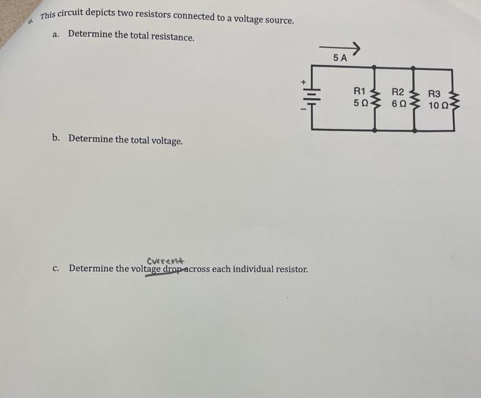 Series Circuits 1 Using The Diagram Find A The Total Resistance In The Circuit Is N 1032 Iov B The Total Current T 4