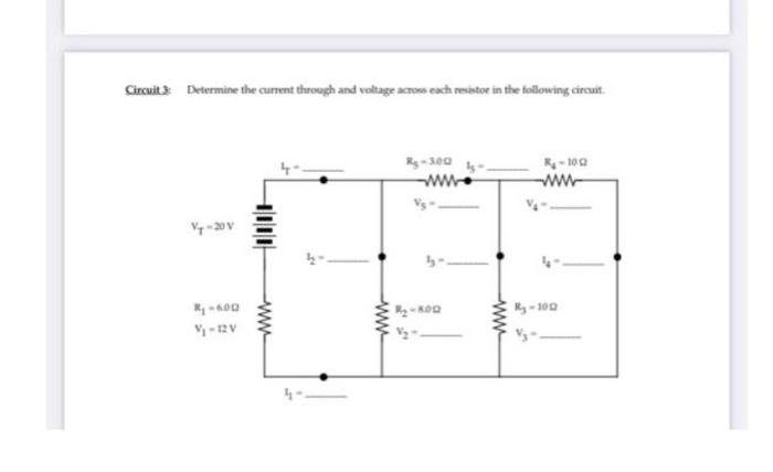 Circuit Determine The Current Through And Voltage Across Each Resistor In The Following Circuit R 100 W Ww Rzk00 Ry 100 1