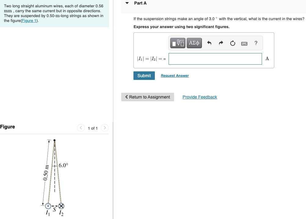 Two Long Straight Aluminum Wires Each Of Diameter 0 56 Mm Carry The Same Current But In Opposite Directions They Are 1