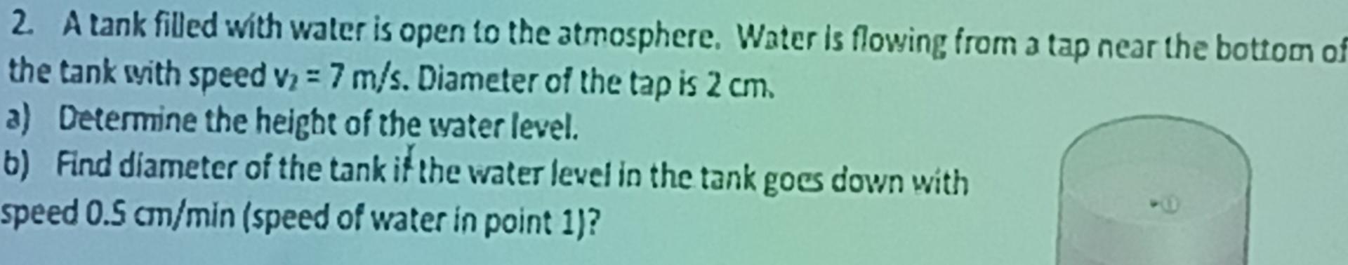 2 A Tank Filled With Water Is Open To The Atmosphere Water Is Flowing From A Tap Near The Bottom Of The Tank Syith Spe 1