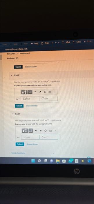 Integ Cx Etext M00 The Regi Openvellum Ecollege Com Chapter 3 1 3 Assignment Problem 3 9 Falla Find The Component Of V 3