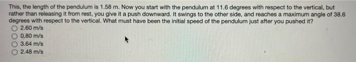 A Simple Pendulum Is Suspended From The Ceiling By Means Of A String Of Length 2 12 M Assume That There Is No Friction 3