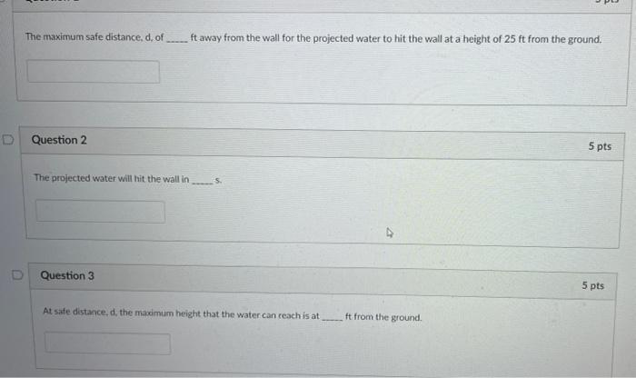 For The Figure Shown The Firefighter Projects Water From The Hose At An Angle Of 50 Degrees At A Height Of 3 Ft From Th 2