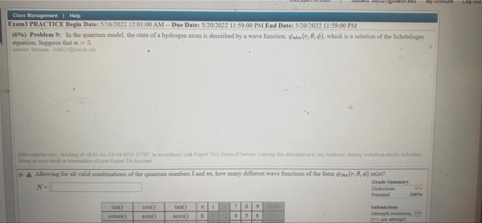 My Account Class Management Help Exam3 Practice Begin Date 5 16 2022 12 00 00 Am Due Date 5 20 2022 11 59 00 Pm End 1
