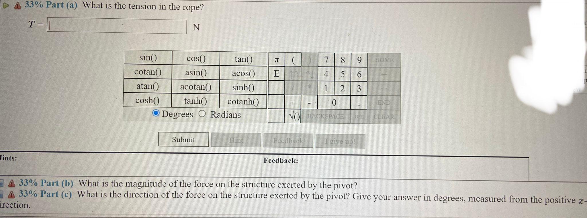 33 Problem 4 A Structure Shown In The Figure On The Right Is In Static Equilibrium While Hanging From A Rope And R 2