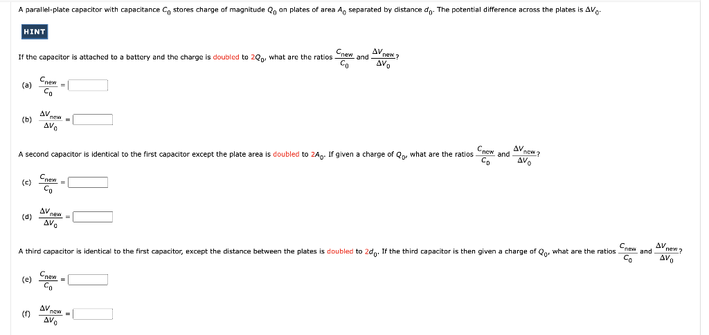 A Parallel Plate Capacitor With Capacitance Co Stores Charge Of Magnitude Qoon Plates Of Area A Separated By Distance Do 1