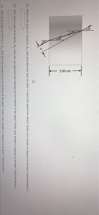 11 22 3 Op 018 A Ray Of Light Strikes A Flat Glass Block At An Incidence Angle Of 0 33 4 The Glass Is 2 00 Cm Thick 3