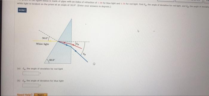 M 5 2 Points Details Sercp11 22 4 P 032 The Prism In The Figure Below Is Made Of Glass With An Index Of Refraction 3