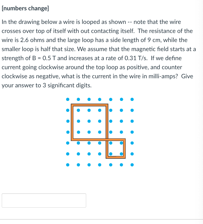 Numbers Change In The Drawing Below A Wire Is Looped As Shown Note That The Wire Crosses Over Top Of Itself With Ou 1