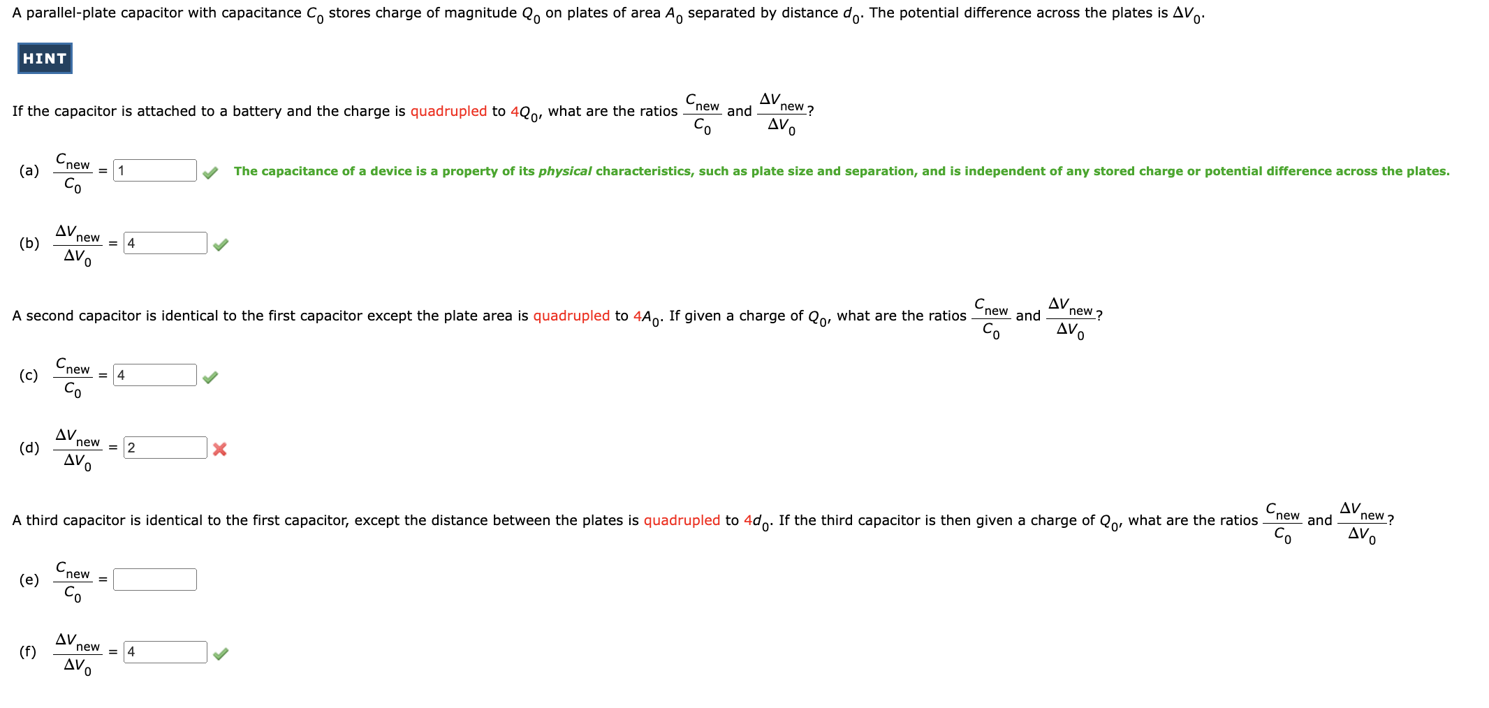 A Parallel Plate Capacitor With Capacitance Co Stores Charge Of Magnitude Qoon Plates Of Area A Separated By Distance Do 1