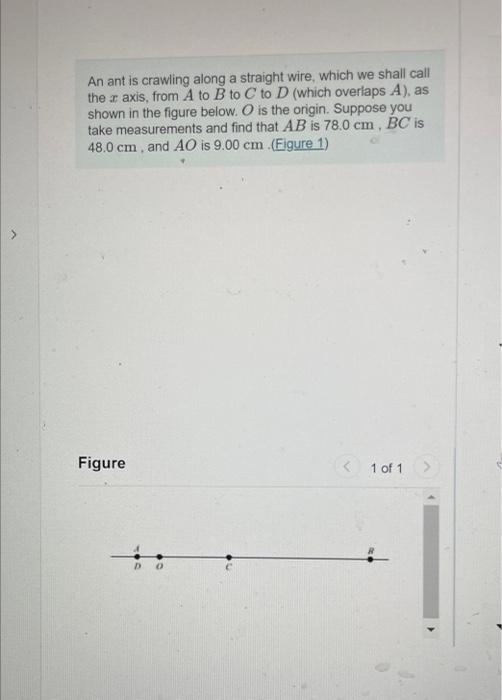 An Ant Is Crawling Along A Straight Wire Which We Shall Call The Axis From A To B To C To D Which Overlaps A As Sho 1