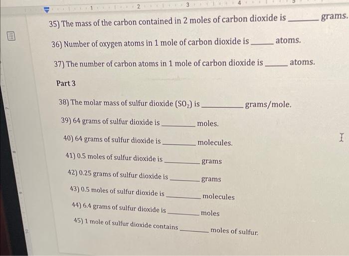 2 Grams 35 The Mass Of The Carbon Contained In 2 Moles Of Carbon Dioxide Is E Mil Atoms 36 Number Of Oxygen Atoms In 1