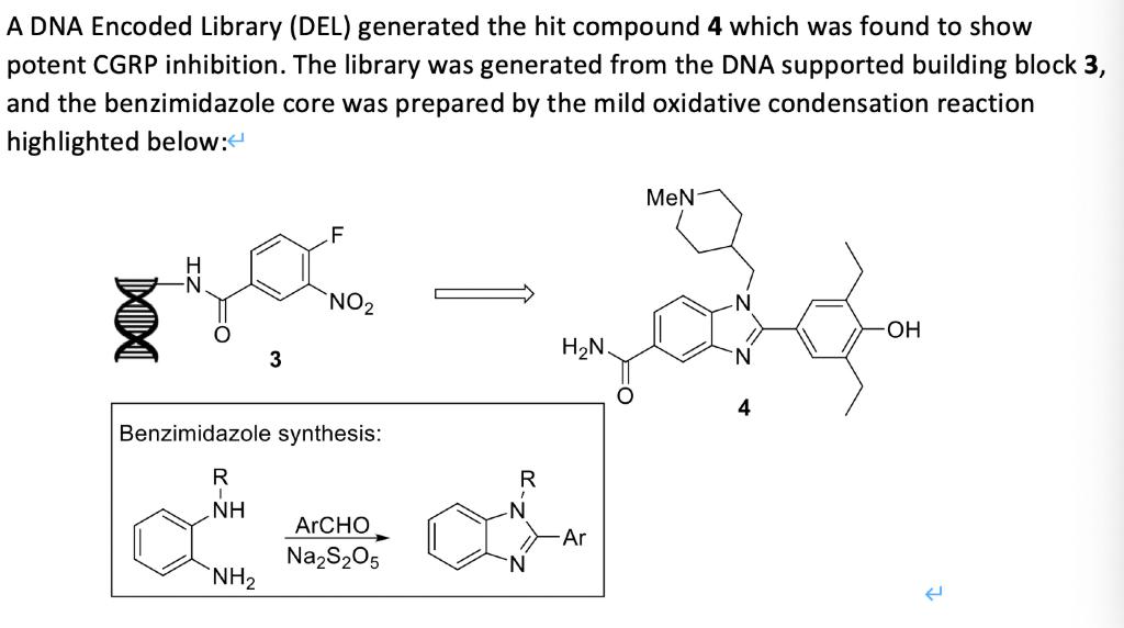 A Dna Encoded Library Del Generated The Hit Compound 4 Which Was Found To Show Potent Cgrp Inhibition The Library Was 1