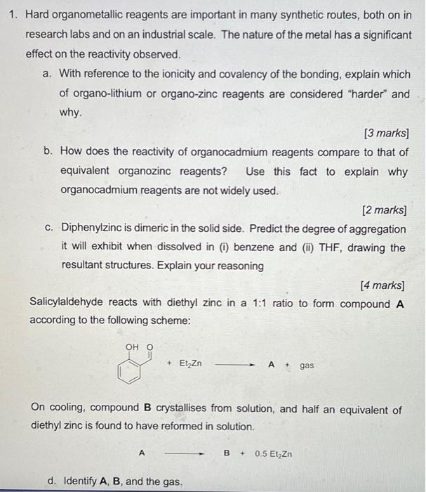 1 Hard Organometallic Reagents Are Important In Many Synthetic Routes Both On In Research Labs And On An Industrial Sc 1