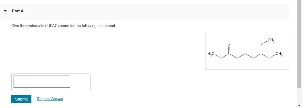 Part A Give The Systematic Iupac Name For The Following Compound Ch Cha Hc Ch Submit Request Answer 1