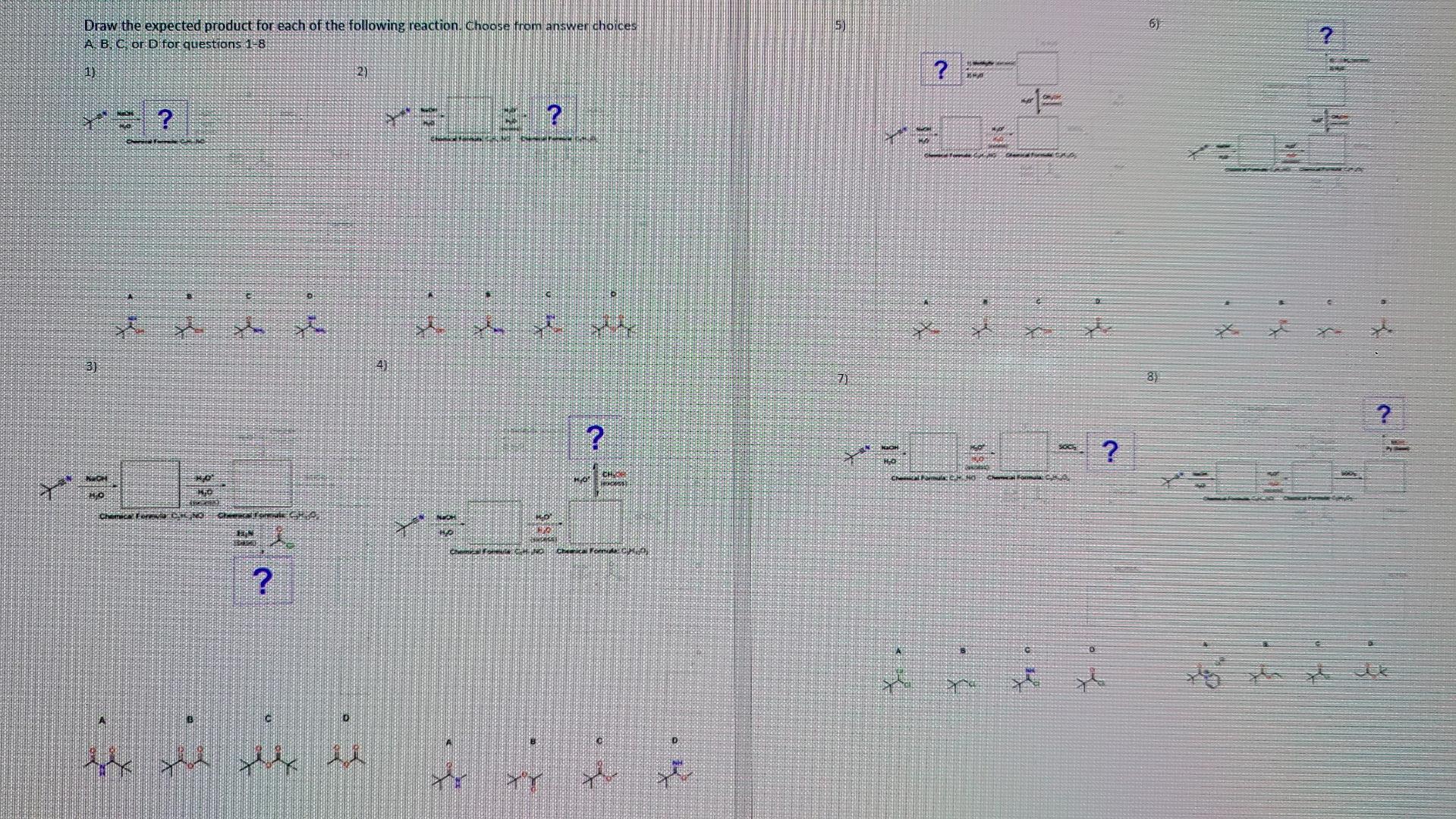 Draw The Expected Product For Each Of The Following Reaction Sorry This App Downgrades The Picture So Much Here You G 1