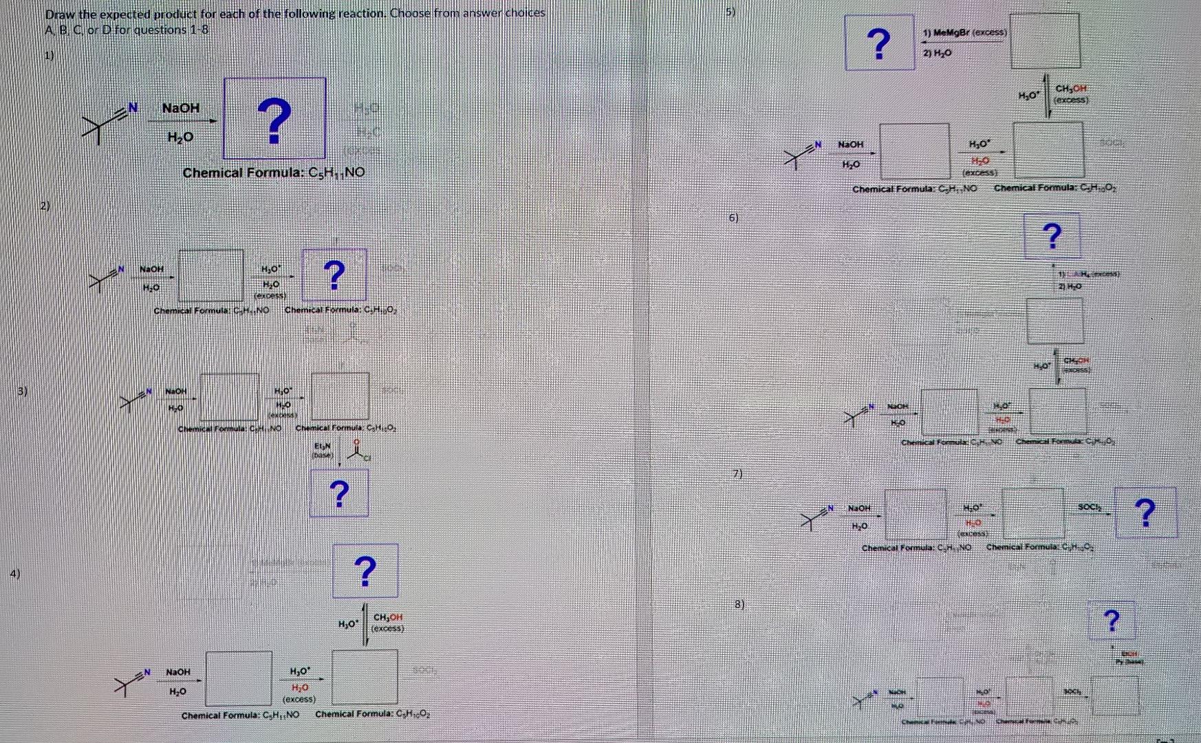 Draw The Expected Product For Each Of The Following Reaction Sorry This App Downgrades The Picture So Much Here You G 2