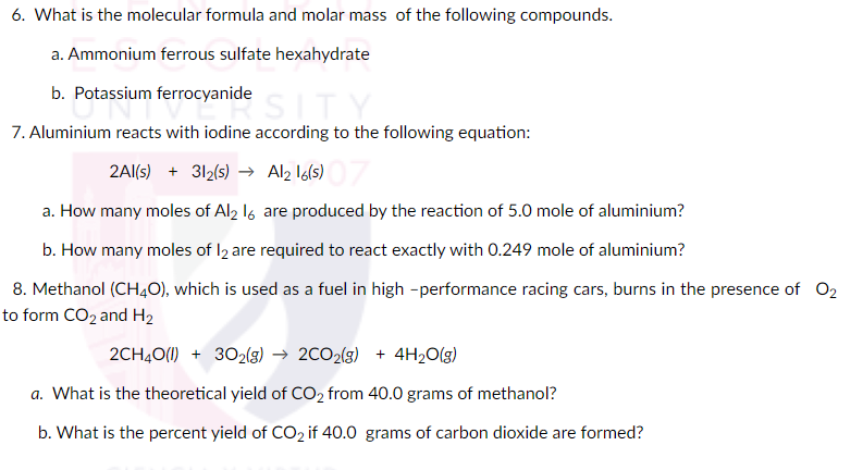 Instruction Show The Solution Encircle The Final Answer With Correct Number Of Significant Figures 6 What Is The Mo 1