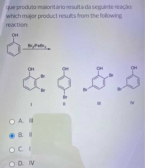 Which Major Product Results From The Following Reaction 1
