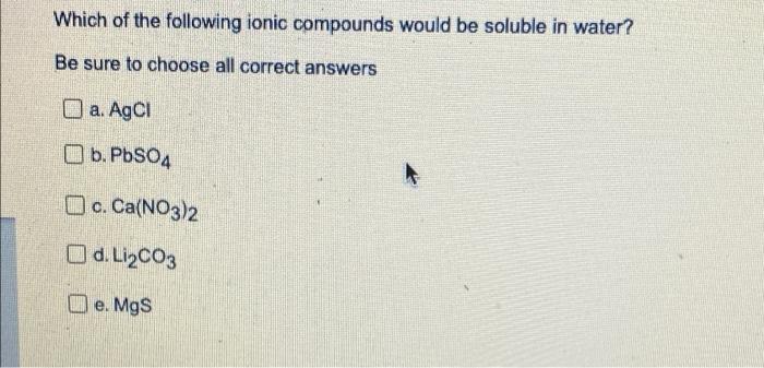 Which Of The Following Substances If Any Exhibits Polar Covalent Bonding Be Sure To Choose All Correct Answers W A N 2