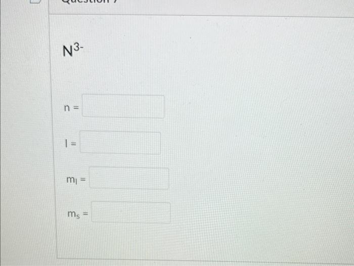 0 N3 N 1 M Ms Question 8 Fe 3 N 1 M Ms Na N 1 11 M Ms D Question 13 S 2 N 1 M 1