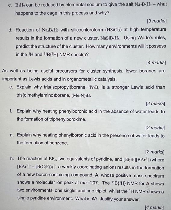 2 Pentaborane Bshg Is An Important Precursor For Higher Boranes It Is Prepared By The Thermal Degradation Of Even Lo 2