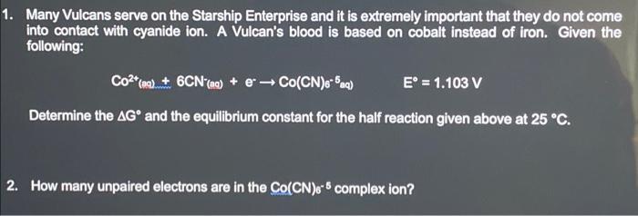 1 Many Vulcans Serve On The Starship Enterprise And It Is Extremely Important That They Do Not Come Into Contact With C 1