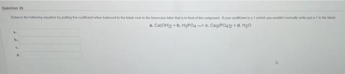 Question 28 The Towing Equation By Puting The Cont When The Blanke Me Want That In The Are Company Cicho Way We Put The 1