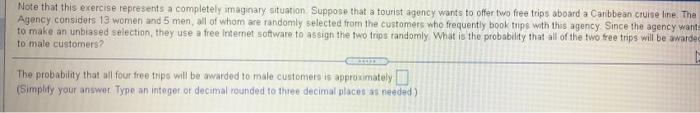 Note That This Exercise Represents A Completely Imaginary Situation Suppose That A Tourist Agency Wants To Offer Two Fre 1