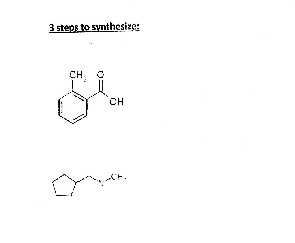 3 Steps To Synthesize Che Oh Ch 1