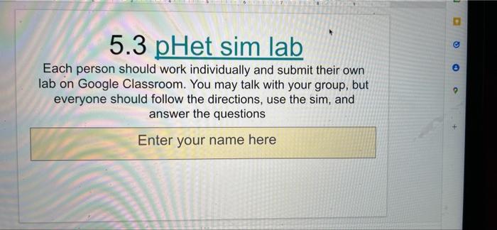 3 5 3 Phet Sim Lab Each Person Should Work Individually And Submit Their Own Lab On Google Classroom You May Talk With 1