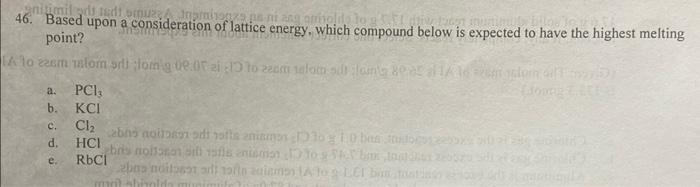 Nismile Omuz Apr Diagonal 46 Based Upon A Consideration Of Lattice Energy Which Compound Below Is Expected To Have The 1
