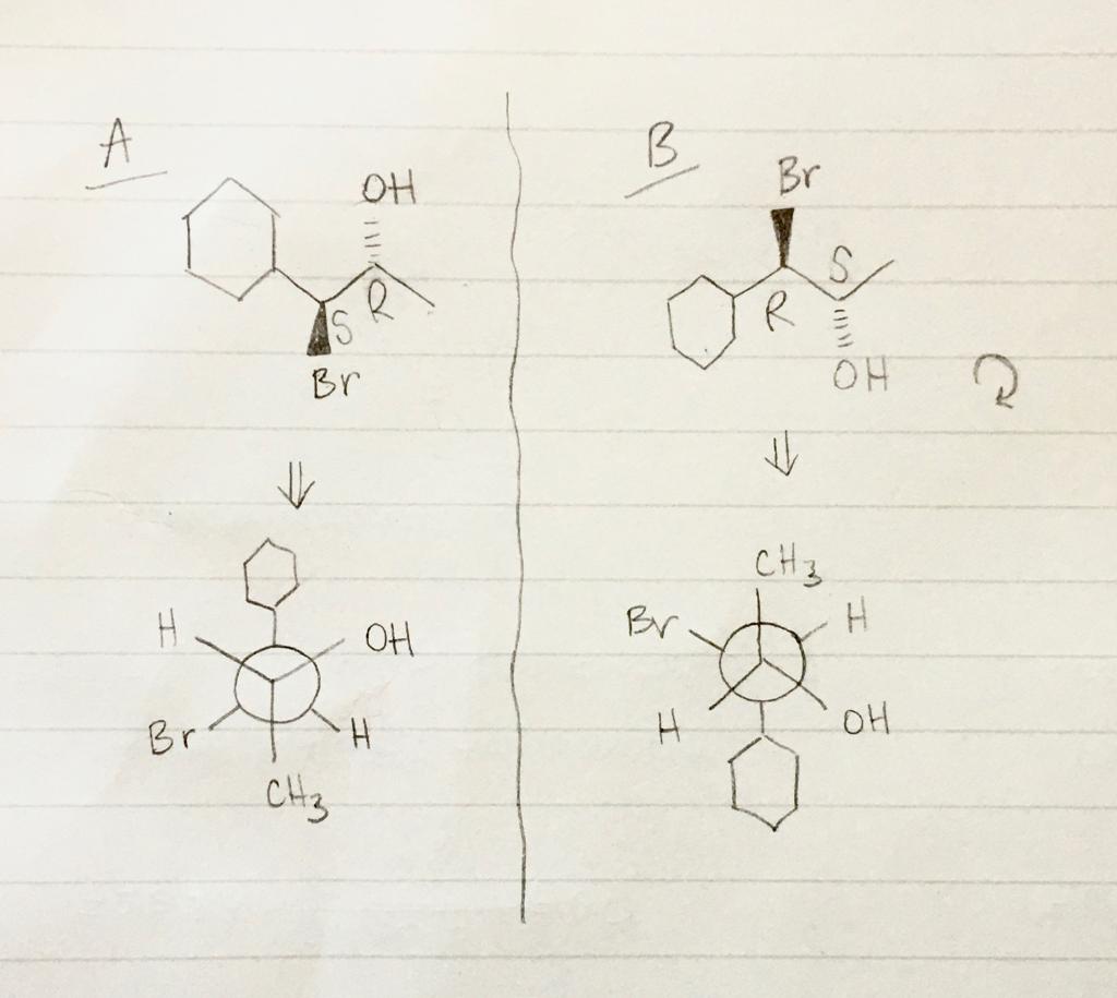 Are A And B The Same Molecules Would These Be The Correct Newman Projections For A And B If Not Please Draw The Corre 1