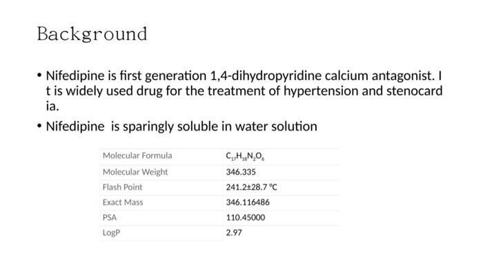 Experiment 2 Synthesis Of Nifedipine Purpose Be Familiar With The General Process Of Pharmaceutical Api Preparatio N 3
