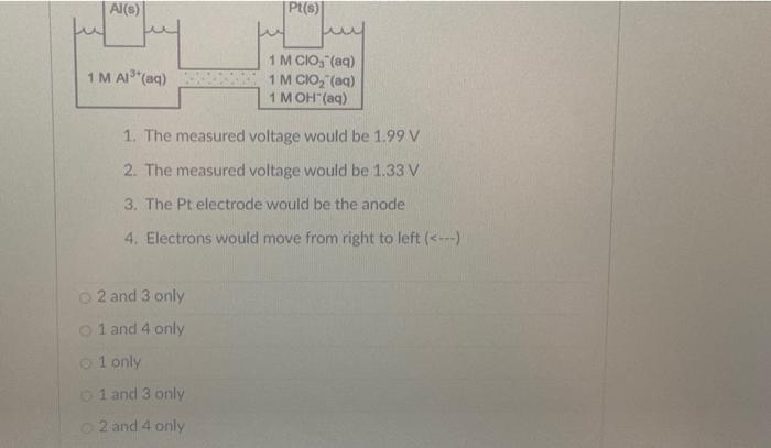 For The Following Electrochemical Cell Which Of The Following Statements Is True When The Cell Operates Spontaneously 2