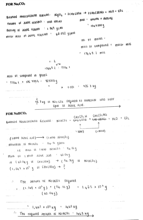 Please Note I Only Need The Answer For 1 3 Question 1 Acid Spills Are Often Neutralized With Sodium Carbonate Or Sodium 2