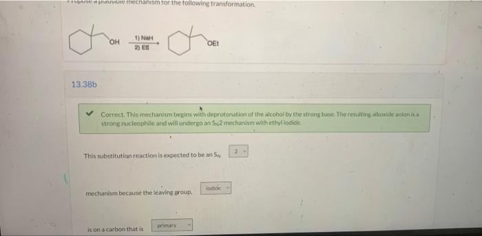 Propuse A Pausie Mechanism For The Following Transformation Oh 1 Nah 2 E O Oe 13 38b Correct This Mechanism Begins 1