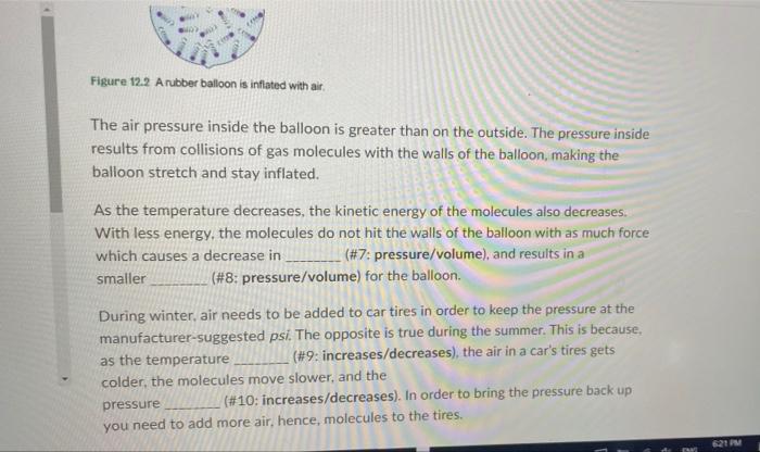 Figure 12 2 Arubber Balloon Is Inflated With Air The Air Pressure Inside The Balloon Is Greater Than On The Outside Th 1