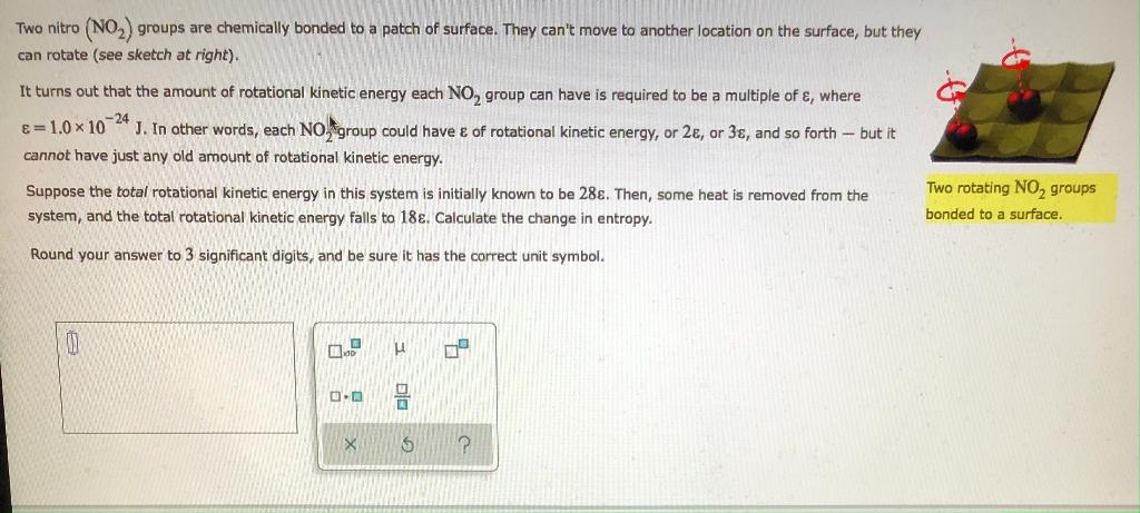 Two Nitro No Groups Are Chemically Bonded To A Patch Of Surface They Can T Move To Another Location On The Surface 1