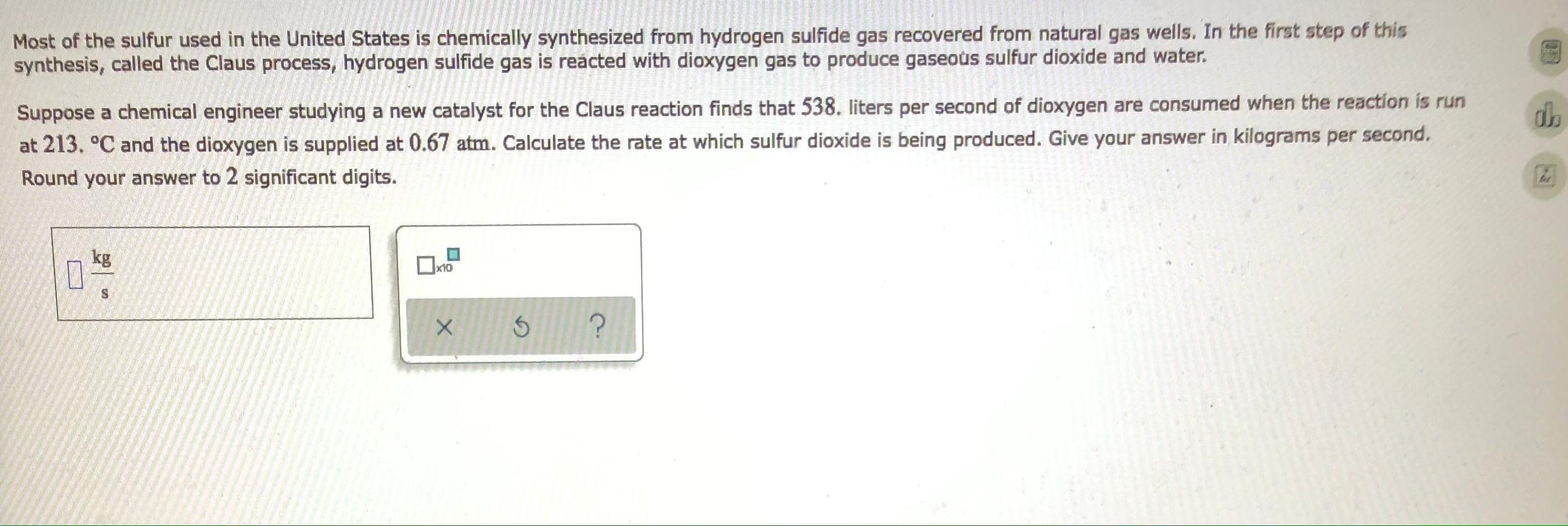 Most Of The Sulfur Used In The United States Is Chemically Synthesized From Hydrogen Sulfide Gas Recovered From Natural 1